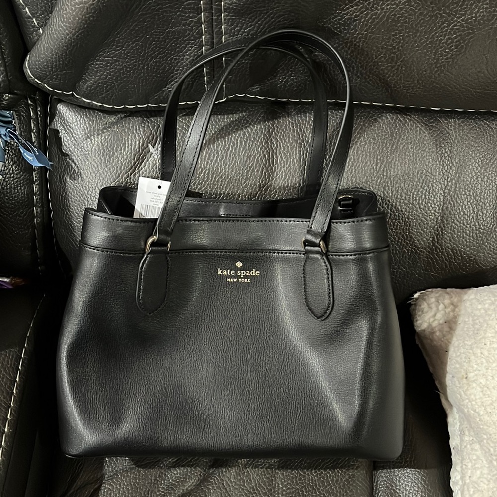Kate spade black sienna refined grain leather